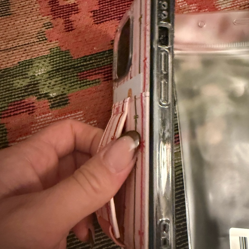 Patterned Phone Case with Pink and Green Stripes - Picture 4 of 6